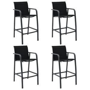 vidaXL Garten-Barstühle 4 Stk. Schwarz Textilene