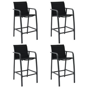 vidaXL, vidaXL Garten-Barstühle 4 Stk. Schwarz Textilene