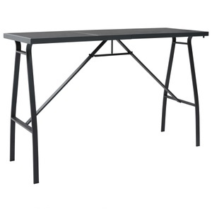 vidaXL, vidaXL Garten-Bartisch Schwarz 180×60×110 cm Hartglas, 