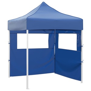 vidaXL, vidaXL Profi-Partyzelt Faltbar mit 2 Seitenwänden 2×2m Stahl Blau