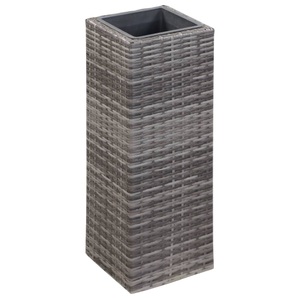 vidaXL, vidaXL Garten-Hochbeet 28×28×80 Poly Rattan Grau, 