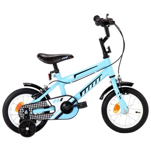 Diverse Hardware, Kinderfahrrad 12 Zoll Schwarz und Blau, 