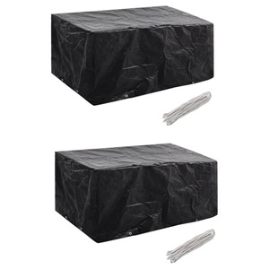 vidaXL, vidaXL Gartenmöbel-Abdeckungen 2 Stk. 4 Personen Poly Rattan 8 Ösen, vidaXL Gartenmöbel-Abdeckungen 2 Stk. 8 Ösen 180x140 cm