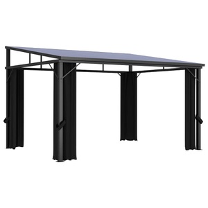 vidaXL, vidaXL Pavillon mit Vorhängen 405x294x244 cm Anthrazit