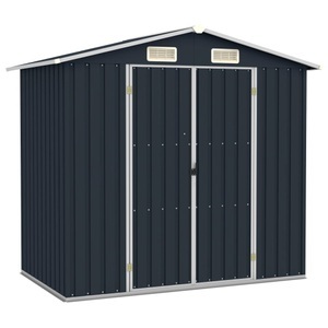 vidaXL, vidaXL Gerätehaus Anthrazit 205x129x183 cm Verzinkter Stahl, vidaXL Gerätehaus Anthrazit 205x129x183 cm Verzinkter Stahl
