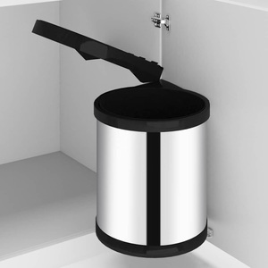 vidaXL, vidaXL Küchen-Einbau-Mülleimer Edelstahl 12 L, vidaXL Küchen-Einbau-Mülleimer Edelstahl 12 L