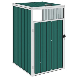 vidaXL, vidaXL Mülltonnenbox Grün 72×81×121 cm Stahl, 