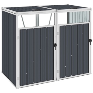 vidaXL, vidaXL Mülltonnenbox für 2 Mülltonnen Anthrazit 143×81×121 cm Stahl, 
