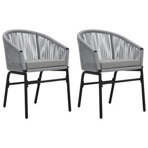 vidaXL, vidaXL Gartenstühle 2 Stk. Anthrazit PVC Rattan