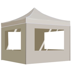 vidaXL, vidaXL Profi-Partyzelt Faltbar mit Wänden Aluminium 2×2m Creme