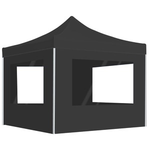 vidaXL, vidaXL Profi-Partyzelt Faltbar mit Wänden Aluminium 2×2m Anthrazit