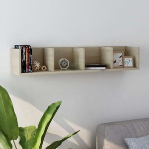 Diverse Hardware, CD-Wandregal Sonoma-Eiche 100 x 18 x 18 cm Spanplatte, vidaXL CD-Wandregal Sonoma-Eiche 100x18x18 cm Holzwerkstoff
