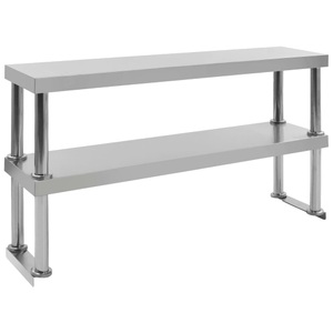 Diverse Hardware, 2-stufiger Arbeitstisch-Aufsatz 120 x 30 x 65 cm Edelstahl, vidaXL 2-stufiger Arbeitstisch-Aufsatz 120 x 30 x 65 cm Edelstahl