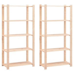 vidaXL, vidaXL Lagerregale 5 Böden 2 Stk. 80×38×170cm Kiefer Massivholz 250kg, vidaXL Lagerregale 5 Böden 2 Stk. 80×38×170cm Kiefer Massivholz 250kg
