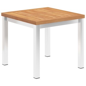 Diverse Hardware, Garten-Beistelltisch 45 x 45 x 38 cm Teak Massivholz Edelstahl, 