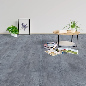 vidaXL, vidaXL Laminat Dielen Selbstklebend 5,11 m² PVC Grauer Marmor, vidaXL PVC-Fliesen Selbstklebend 5,11 m² Grau Marmor-Optik