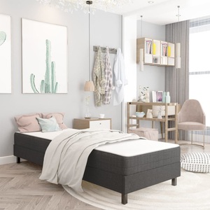 vidaXL, vidaXL Boxspring-Bettgestell Grau Stoff 80x200 cm