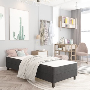 vidaXL, vidaXL Boxspring-Bettgestell Grau Stoff 90x200 cm