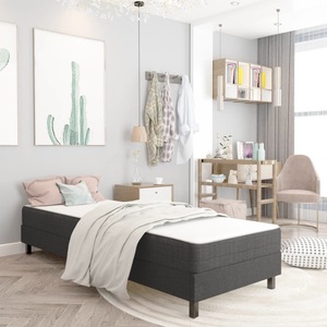 vidaXL, vidaXL Boxspring-Bettgestell Grau Stoff 100x200 cm