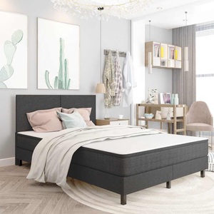 vidaXL, vidaXL Boxspring-Bettgestell Grau Stoff 140x200 cm