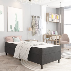 vidaXL, vidaXL Boxspring-Bettgestell Grau Stoff 80x200 cm
