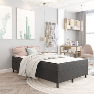 vidaXL, vidaXL Boxspring-Bettgestell Grau Stoff 120x200 cm
