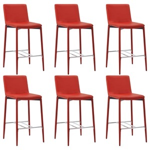 vidaXL, vidaXL Barhocker 6 Stk. Rot Kunstleder, 