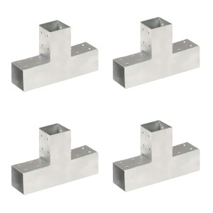 vidaXL, vidaXL Pfostenverbinder 4 Stk. T-Form Verzinktes Metall 71 x 71 mm, vidaXL Pfostenverbinder 4 Stk. T-Form Verzinktes Metall 71 x 71 mm