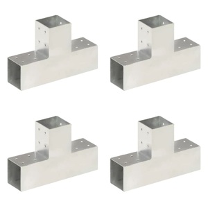 vidaXL, vidaXL Pfostenverbinder 4 Stk. T-Form Verzinktes Metall 81 x 81 mm, vidaXL Pfostenverbinder 4 Stk. T-Form Verzinktes Metall 81 x 81 mm