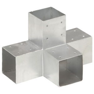 vidaXL, vidaXL Pfostenverbinder X-Form Verzinktes Metall 91 x 91 mm, vidaXL Pfostenverbinder X-Form Verzinktes Metall 91 x 91 mm