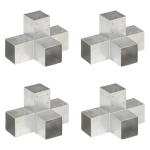 vidaXL, vidaXL Pfostenverbinder 4 Stk. X-Form Verzinktes Metall 91 x 91 mm, vidaXL Pfostenverbinder 4 Stk. X-Form Verzinktes Metall 91 x 91 mm