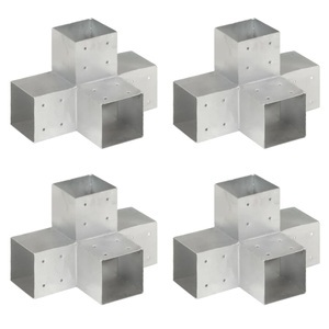 vidaXL, vidaXL Pfostenverbinder 4 Stk. X-Form Verzinktes Metall 101 x 101 mm, vidaXL Pfostenverbinder 4 Stk. X-Form Verzinktes Metall 101 x 101 mm