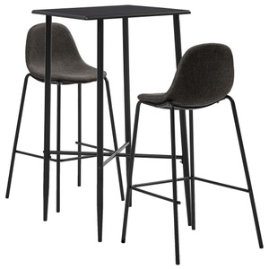 Diverse Hardware, 3-tlg. Bar-Set Stoff Dunkelgrau