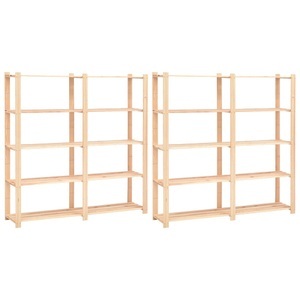 vidaXL, vidaXL Lagerregale 5 Böden 2 Stk. 170x38x170cm Massivholz Kiefer 500kg, vidaXL Lagerregale 5 Böden 2 Stk. 170x38x170cm Massivholz Kiefer 500kg
