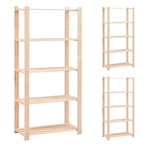 vidaXL, vidaXL Lagerregale 5 Böden 3 Stk. 80x38x170cm Massivholz Kiefer 250kg, vidaXL Lagerregale 5 Böden 3 Stk. 80x38x170cm Massivholz Kiefer 250kg