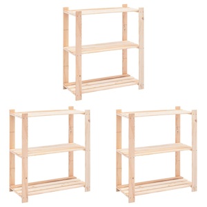 vidaXL, vidaXL Lagerregale 3 Böden 3 Stk. 80x38x90cm Massivholz Kiefer 150kg, vidaXL Lagerregale 3 Böden 3 Stk. 80x38x90cm Massivholz Kiefer 150kg