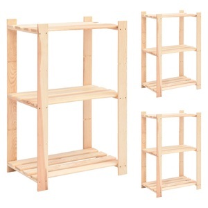 vidaXL, vidaXL Lagerregale 3 Böden 3 Stk. 60x38x90cm Massivholz Kiefer 150kg, vidaXL Lagerregale 3 Böden 3 Stk. 60x38x90cm Massivholz Kiefer 150kg