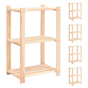 vidaXL, vidaXL Lagerregale 3 Böden 5 Stk. 60x38x90cm Massivholz Kiefer 150kg, vidaXL Lagerregale 3 Böden 5 Stk. 60x38x90cm Massivholz Kiefer 150kg