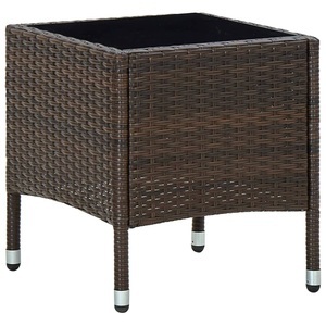 vidaXL, vidaXL Gartentisch Braun 40x40x45 cm Poly Rattan