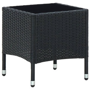 vidaXL, vidaXL Gartentisch Schwarz 40x40x45 cm Poly Rattan