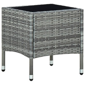 vidaXL, vidaXL Gartentisch Grau 40x40x45 cm Poly Rattan, vidaXL Gartentisch Grau 40x40x45 cm Poly Rattan