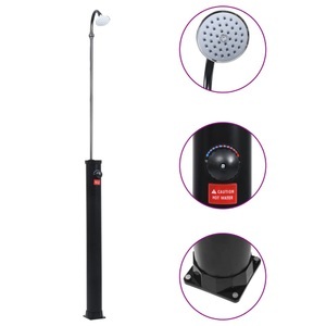 Diverse Hardware, Garten-Solardusche Schwarz 215 cm 8 L, vidaXL Garten-Solardusche Schwarz 215 cm 8 L