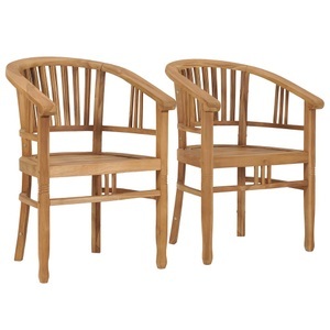 vidaXL, vidaXL Gartenstühle 2 Stk. Massivholz Teak
