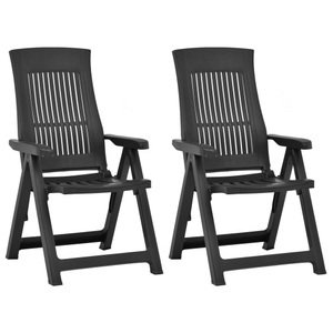 vidaXL, vidaXL Verstellbare Gartenstühle 2 Stk. Kunststoff Moccafarben, 