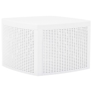 vidaXL, vidaXL Beistelltisch Weiß 54×54×36,5 cm Kunststoff, vidaXL Beistelltisch Weiß 54×54×36,5 cm Kunststoff
