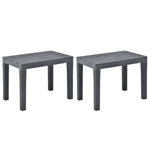 vidaXL, vidaXL Gartenbänke 2 Stk. Anthrazit Kunststoff, 