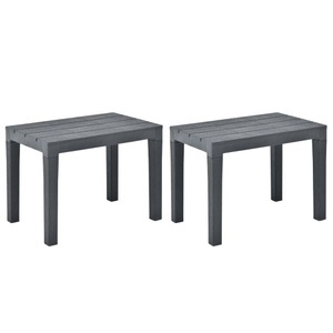 vidaXL, vidaXL Gartenbänke 2 Stk. Anthrazit Kunststoff
