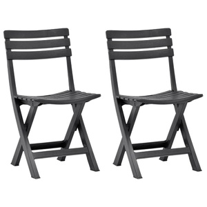 vidaXL, vidaXL Klappbare Gartenstühle 2 Stk. Kunststoff Anthrazit, 