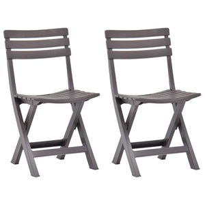 vidaXL, vidaXL Klappbare Gartenstühle 2 Stk. Kunststoff Mokka, vidaXL Klappbare Gartenstühle 2 Stk. Kunststoff Mokka
