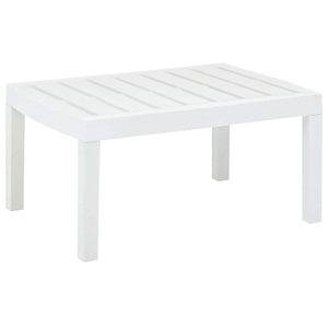 vidaXL, vidaXL Gartentisch Weiß 78×55×38 cm Kunststoff